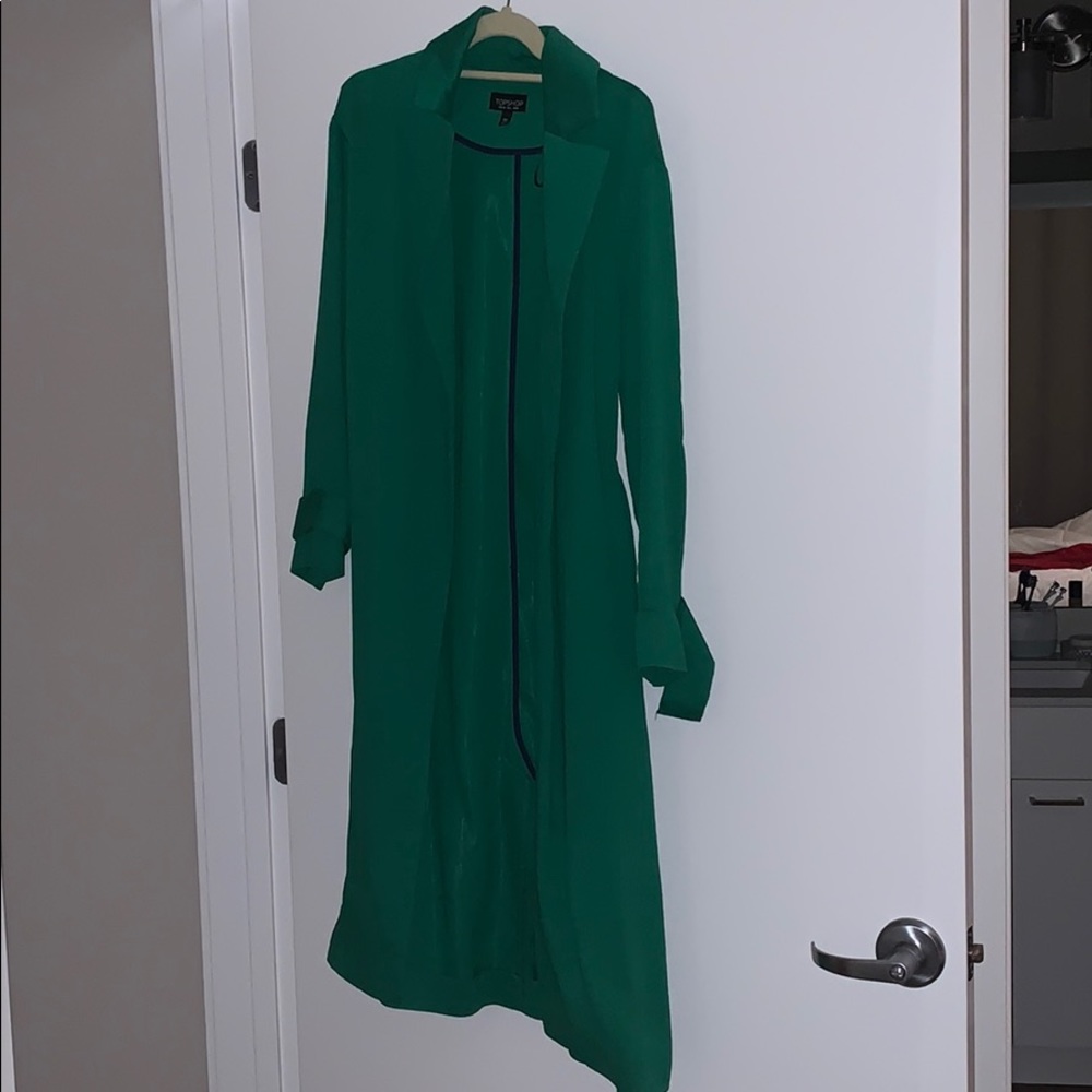 Beautiful emerald green trench coat